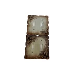 VTG Porcelain Double Toggle Light Wall Switch Plate Cover Ceramic Salvage Floral